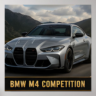 BMW M4 Competition modernes Leistungssportwagen Poster