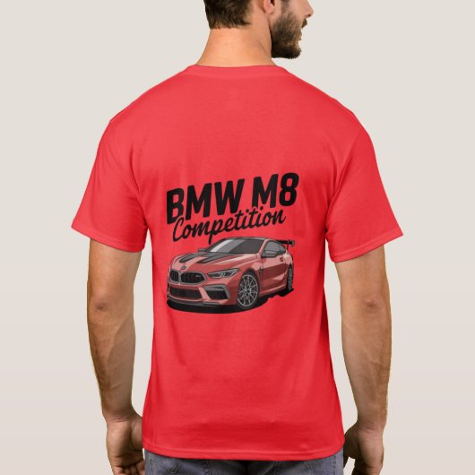 BMW M8 Competition | Bold Red Car Tee (Rückseite)
