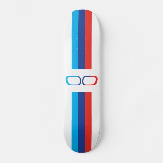 BMW M Streifen und Nieren Fächerkunst, weiß Skateboard (Vorderseite)