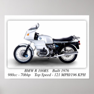 BMW R 100RS Motorrad - A3 Druckplakat Poster