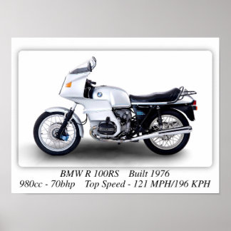 BMW R 100RS Motorrad - A3 Druckplakat Poster