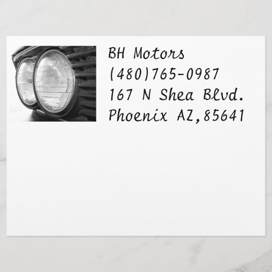 BMW Scheinwerfer Briefbogen (Vorderseite)