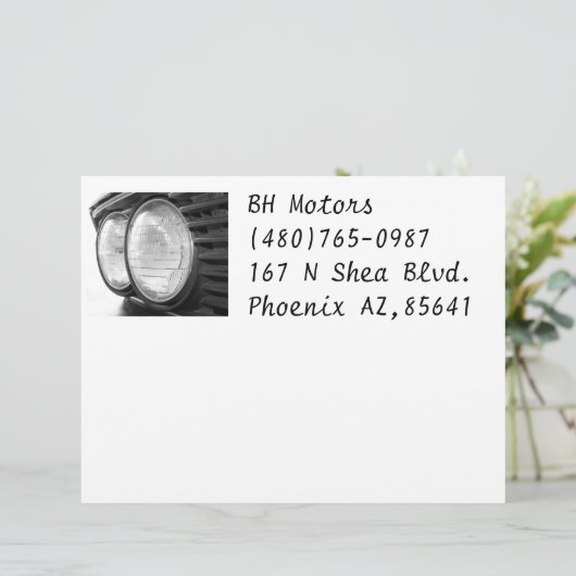 BMW Scheinwerfer Briefbogen (Stehend Vorderseite)