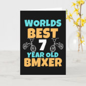 BMX 7 Year Old Birthday Party Costume Karte (Gelbe Blume)