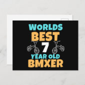 BMX 7 Year Old Birthday Party Costume Postkarte (Vorne/Hinten)