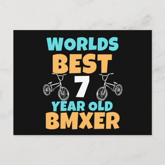 BMX 7 Year Old Birthday Party Costume Postkarte (Vorderseite)