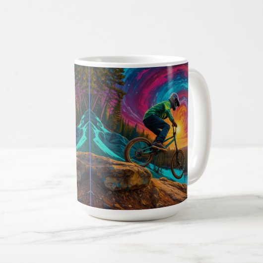 BMX - Abfahrt durch einen Wald Kaffeetasse (VorderseiteRechts)