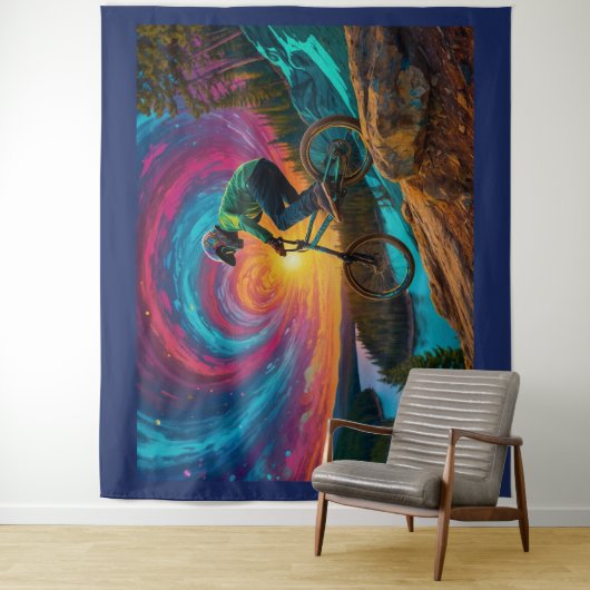 BMX - Abfahrt durch einen Wald Wandteppich (Beispiel)