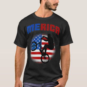 BMX American Flag 4. Juli Bike Patriotic Meric T-Shirt