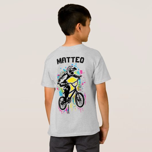 Bmx Apparel - Bmx T - Shirt Personalisierter Name (Schwarz voll)