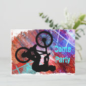 BMX auf dem Rusty Grunge Einladung (Stehend Vorderseite)