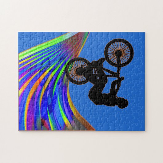 BMX auf einer Regenbogen-Straße Puzzle (Horizontal)
