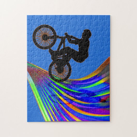 BMX auf einer Regenbogen-Straße Puzzle (Vertikal)