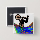 BMX auf Regenbogen-Straße Button (Vorne & Hinten)