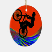 BMX auf Regenbogen-Straße Keramikornament (Rechts)