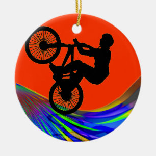 BMX auf Regenbogen-Straße Keramikornament