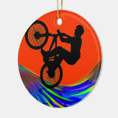 BMX auf Regenbogen-Straße Keramikornament (Links)