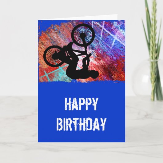 BMX auf Rusty Grunge Karte (Vorderseite)