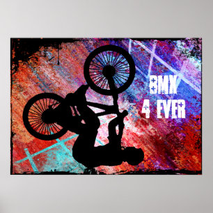 BMX auf Rusty Grunge Poster