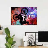 BMX auf Rusty Grunge Poster (Heimbüro)