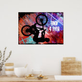 BMX auf Rusty Grunge Poster (Küche)
