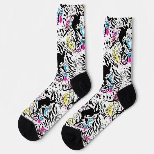 Bmx Bike - Bmx Freestyle Jump Socks - Bmx Socks Socken (Linkes Detail)