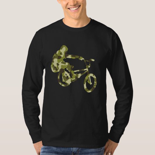Bmx Bike Camo Racer Biker T-Shirt (Vorderseite)
