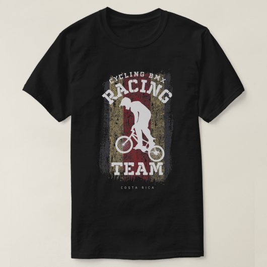 BMX Bike Costa Rica Flag Radrennen BMX T-Shirt (Design vorne)