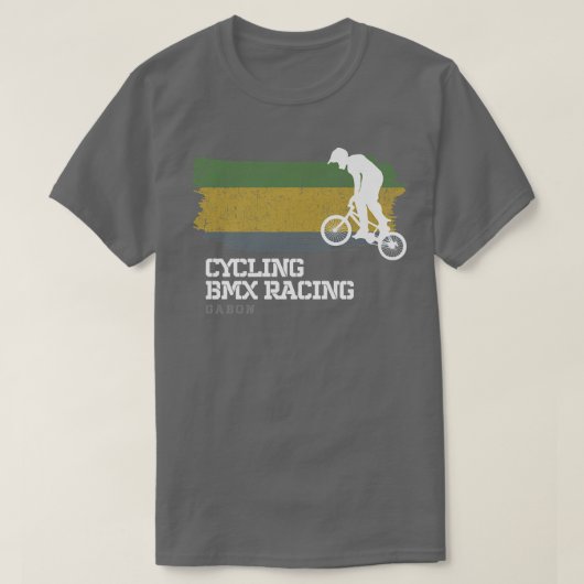 BMX Bike Gabon Flag Radfahren BMX 307 T-Shirt (Design vorne)