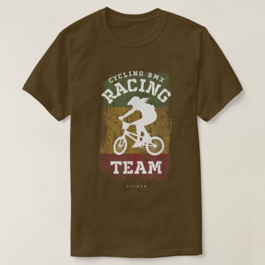 BMX Bike Guinea Flag Radrennen T-Shirt (Design vorne)