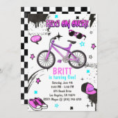 BMX Bike Lila Einladung (Vorne/Hinten)