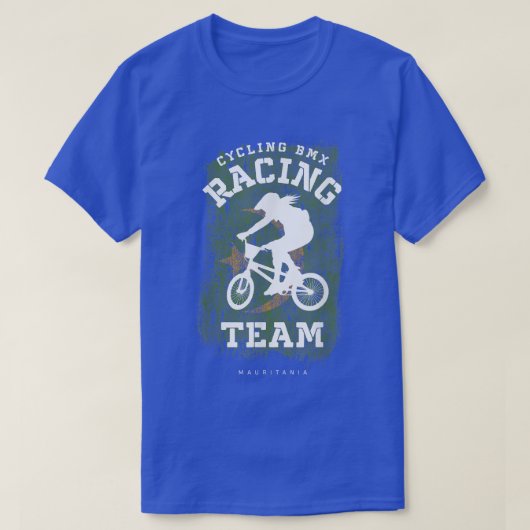 BMX Bike Mauritania Flag Biken Rac T-Shirt (Design vorne)