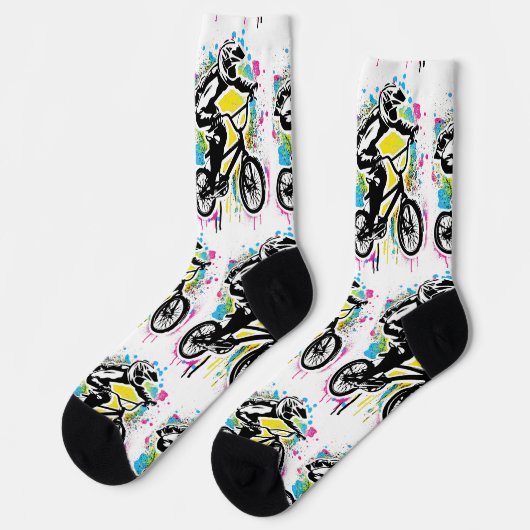 Bmx Bike Racing - Bmx Biking Socks - Bmx Freestyle Socken (Linkes Detail)