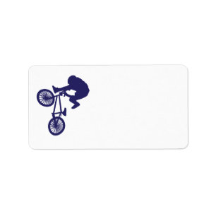 BMX Bike Rider Adressaufkleber