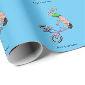 BMX Bike Rider Cartoon Geschenkpapier (Rolleneckpunkt)