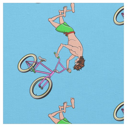 BMX Bike Rider Cartoon Stoff (Nahaufnahme)