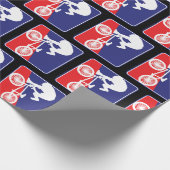 BMX Bike Rider in rot-weiß und blau Geschenkpapier (Ecke)