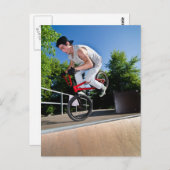 BMX Bike Stunt Postkarte (Vorne/Hinten)