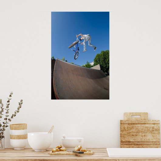 BMX Bike Stunt Schwanz Peitsche Poster (Küche)
