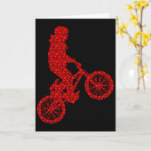 Bmx Biker Bicycle Valentine Hearts Love Cute Silho Karte (Gelbe Blume)