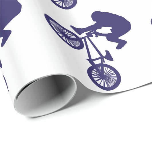 BMX Biker Geschenkpapier (Rolleneckpunkt)
