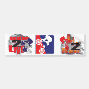 BMX Biker Rot Weiß und Blau Autoaufkleber