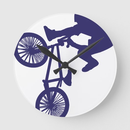 BMX Biker Runde Wanduhr (Vorderseite)