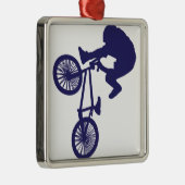 BMX Biker Silbernes Ornament (Rechts)
