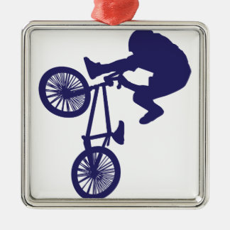 BMX Biker Silbernes Ornament