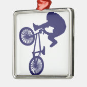 BMX Biker Silbernes Ornament (Links)