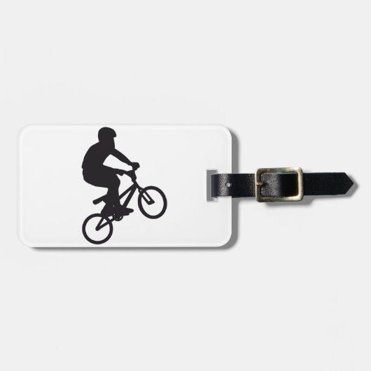 BMX Biker trick jump Gepäckanhänger (Vorderseite horizontal)