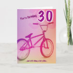 BMX Birthday Card - You're Turning 30 Karte<br><div class="desc">Great for dads,  husbands,  sons,  friends,  or any guy turning 30 who rides "kid's bikes"! Customizable to place your own greeting on the inside of the card.</div>