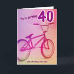 BMX Birthday Card - You're Turning 40 Karte<br><div class="desc">Great for dads,  husbands,  sons,  friends,  or any guy turning 40 who rides "kid's bikes"! Customizable to place your own greeting on the inside of the card.</div>