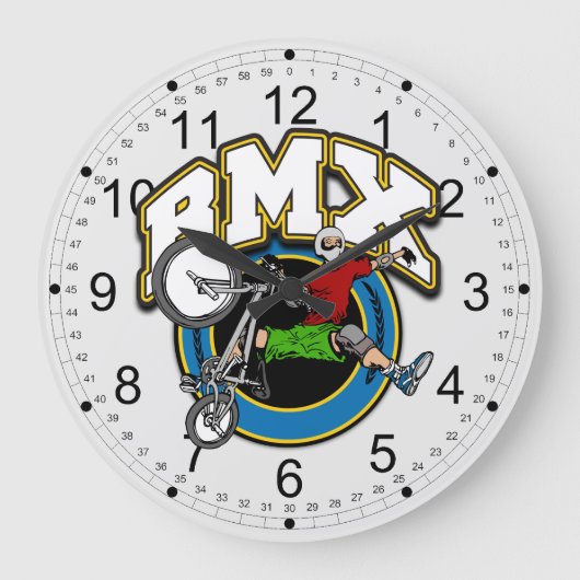 BMX eins Trick übergeben Große Wanduhr (Vorderseite)